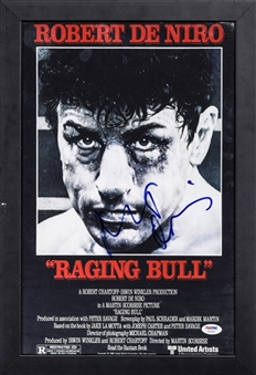 Robert De Niro Signed "Raging Bull" Poster in 13x19 Frame (PSA/DNA)